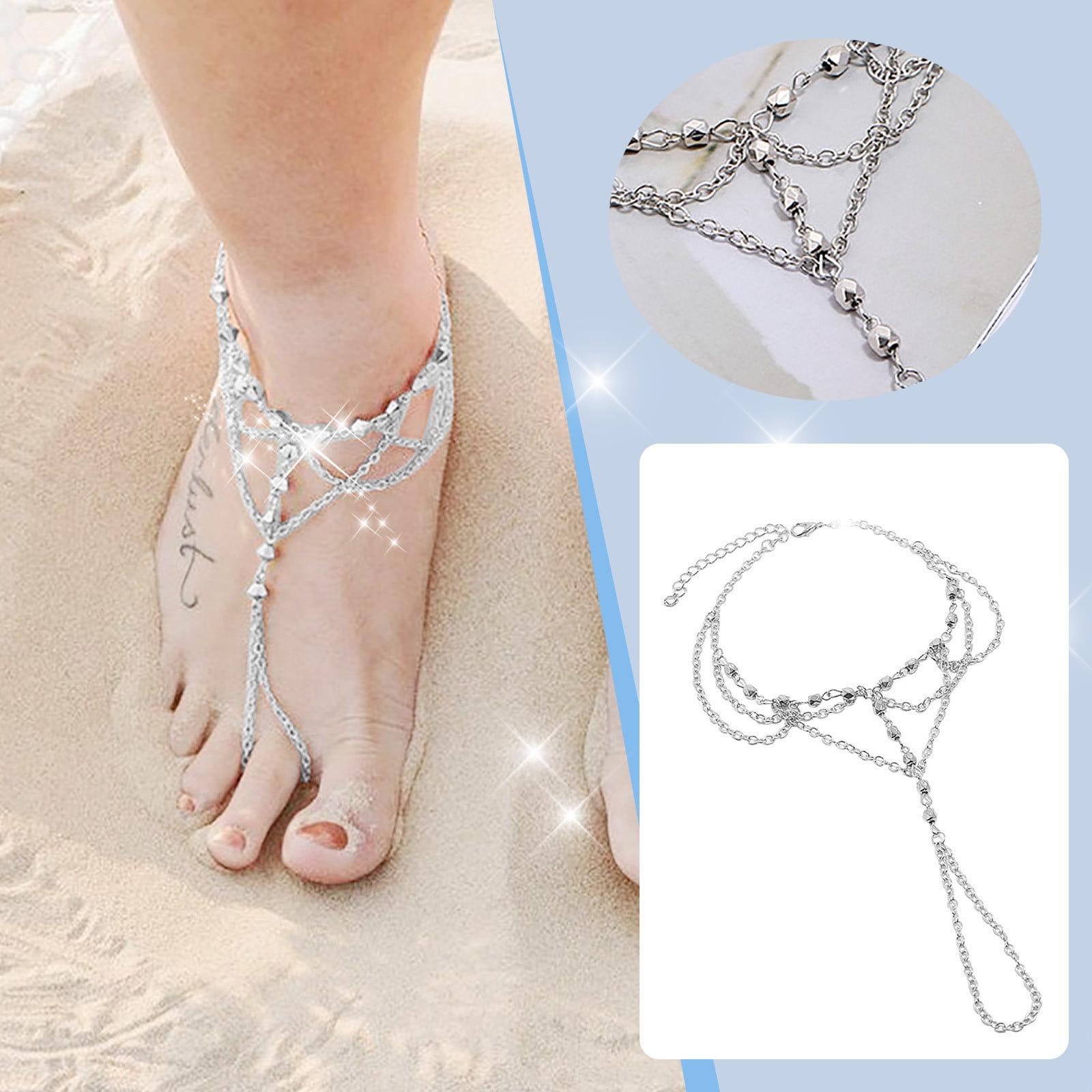 Modyle 3pcs/set Anklets for Women Foot Accessories Summer Beach