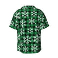 thumbnail image 2 of Disketp Men's Hawaiian Christmas Pattern At Buffalo Plaid Print Shirts Button Down Holiday Beach Shirts-Large, 2 of 7