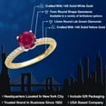 thumbnail image 2 of Gem Stone King 14K Two Tone Gold Red Created Ruby and Lab Grown Diamond Engagement Ring for Women | 1.71 Cttw | Round 7MM | Gemstone July Birthstone | Size 7, 2 of 6