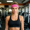 thumbnail image 6 of Stretchy Cotton Terry Sweat Wicking Sports Headbands Non Wide Knit Workout Hair Bands Moisture Absorbing Athletic Head Wraps for Running Cycling Yoga Gym Outdoor Exercise, 6 of 8