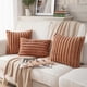 thumbnail image 4 of Pack of 2,Double-Sided Faux Fur Plush Decorative Throw Pillow Covers Fuzzy Striped Soft Pillowcase Cushion Covers for Sofa Couch Bedroom Brown 18x18 i, 4 of 4