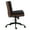 Black Fabric, variant on Newnno Armless Modern Walnut Office Chair with Wheels, PU Leather Adjustable Wide Swivel Task Chair, Wooden Back Ergonomic Cross Legged Computer Chair for Conference Room, Home Office, Beige