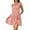 06# Pink, variant on Sundresses for Women Smocked Spaghetti Strap Square Neck Mini Babydoll Dress Casual Summer Flowy Tiered Ruffle Dress Pink XL