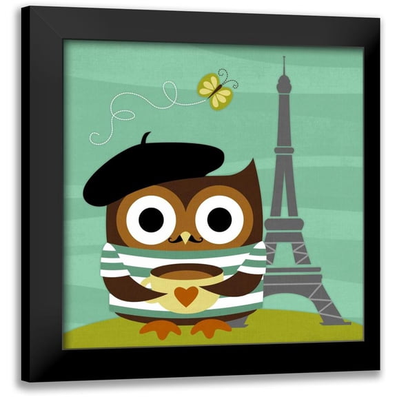 Lee, Nancy 12x12 Black Modern Framed Museum Art Print Titled - Owl in Paris
