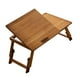thumbnail image 3 of Mesa plegable para portátil, mesa rectangular, versátil, ajustable, portátil, para dormitorio, estudio, espacio pequeño, refrigerio, escritura Marrón medio, 3 of 9