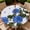 Blue Roses, variant on ARTSLION Round Outdoor Tablecloth For Up To 36in With Umbrella Hole & Zipper Waterproof Elastic Edge Fitted Table Cover Big Sunflower For Patio Picnic Party, Ocean Fish Pattern