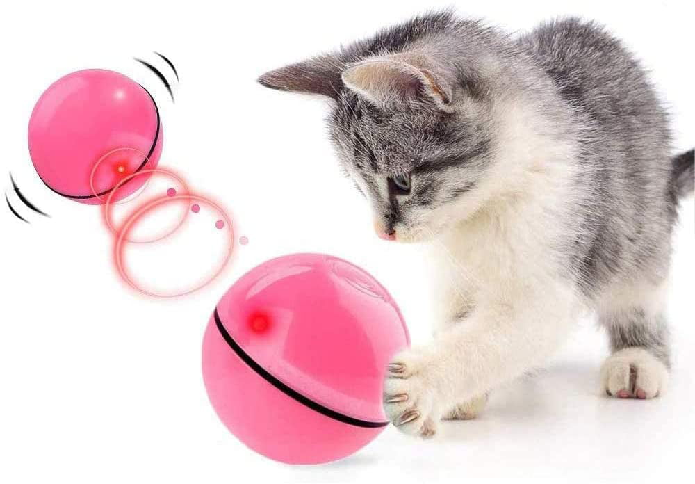 Yorgewd Cat Toys Balls Interactive Automatic Self Rotating Rolling Rechargeable LED light Balls for Cat Kitten Entertainment and Exercise 
