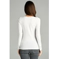 thumbnail image 4 of Emmalise Women's Casual Basic V-Neck Tshirt Long Sleeves Tee Top - Junior and Plus Sizes, 4 of 5