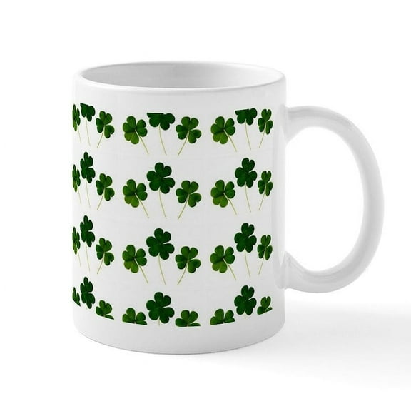 CafePress - St Patricks Day Shamrocks Mugs - 11 oz Ceramic Mug - Novelty Coffee Tea Cup