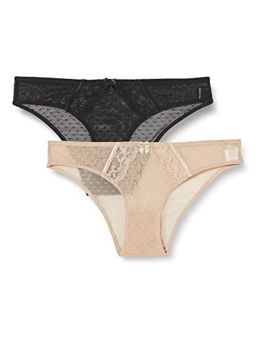 Brand Pack of 2 Iris & Lilly Womens Lace Thong 