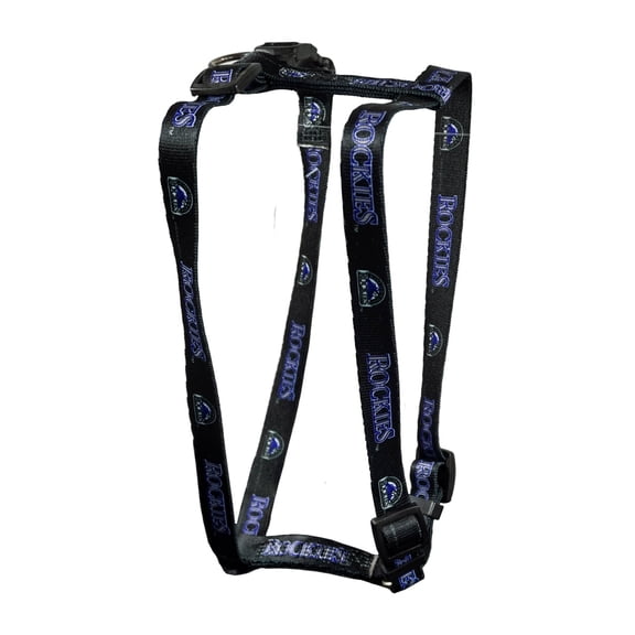 Colorado Baseball Rockies Extra Small XS 5/8 Inch Wide Adjustable Dog Harness 8" - 14"