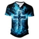 thumbnail image 1 of Camisas de Manga Larga para Hombres Botón de Impresión Casual Blusa de Cuello Redondo, Manga Corta para Invierno Primavera, 1 of 3