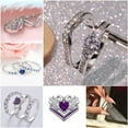thumbnail image 3 of HOOUN Gorgeous 925 Silver Cubic Zirconia Rings Women Wedding Bride Jewelry Size 6-10-#4-10, 3 of 9