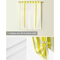 thumbnail image 5 of Yellow Stripes Tie Up Curtains for Kitchen Bathroom Bedroom Windows 54 Inch Length, Farmhouse White Simple Vertical Striped Balloon Drape Curtains Shade Rod Pocket Drapery Curtain Panel, 42"x63", 5 of 7