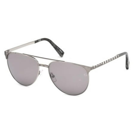 Sunglasses Ermenegildo Zegna EZ 0040 14C shiny light ruthenium / smoke mirror