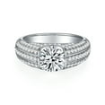 thumbnail image 2 of 1-2ct Moissanite Wedding Bands for Men Sterling Silver Anniversary Promise Ring Diamond Rings Round Cut D Color VVS1 Moissanite Engagement Rings with Certificate, 2 of 8