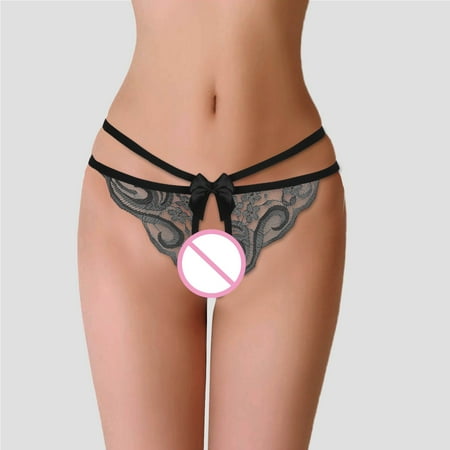Panties for Women Sexy Low Rise Lace Panty Cut out Mesh Lingerie Women s Crotchless Panties Crotchless Shorts for Women