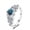 Colorful Blue, variant on 1 Carat Moissanite Ring for Women, 925 Sterling Silver Star Design Adjustable Ring with Gift Box