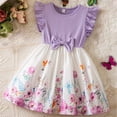 thumbnail image 5 of Ruyang Ruffles Sleeve Knit Flower Girls Dress Crew Neck Ribbed Summer Pleated Dresses Cute Print Pleated Casual Dresses, 5 of 5