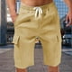 thumbnail image 3 of WILLBEST Pantalones Cortos de Lino de Verano para Hombre, con Bolsillos Grandes, para Playa, Deportivos, de Rayas Lisas, Ligeros y Elásticos, para Verano, Holgados y Casuales., 3 of 8