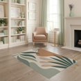 thumbnail image 2 of ODIKA 4'x6' Green Beige Earthy Abstract Leaves Washable Area Rug Modern Tropical Design with Organic Shapes Pet Friendly, Non-Shedding for Bedroom, Reading Nook, 2 of 7