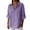 Purple, variant on Cotton Linen Lapel Collared Shirts for Women Button Down Rolled 3/4 Sleeve Blouse Elegant Loose Casual Tops Spring Summer Outfits