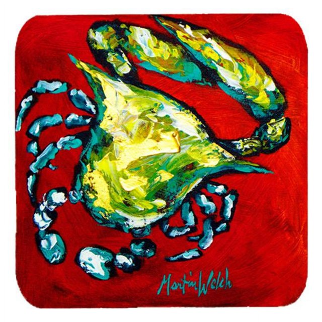 Carolines Treasures MW1052FC Shrimp Right Direction Foam Coasters- Set Of 4