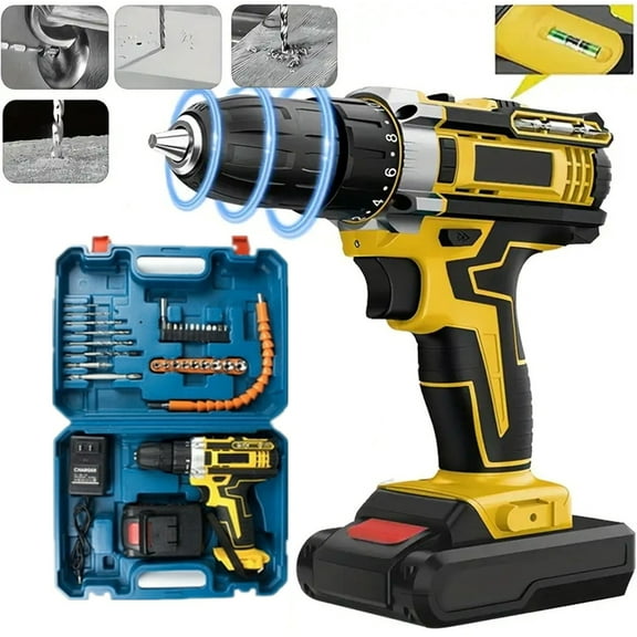 21V Cordless 300W Power Screwdrivers, 1.5Ah, 300 RPM, 2 Speeds, 30 Pack