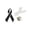 B, variant on Black Enamel Ribbon Brooch Pin Badges Bulk, Melanoma Skin Cancer Awareness Pins Black Ribbon Pins for Funeral Memorial Loss Support, Memorial Gift