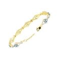 thumbnail image 5 of Rylos Yellow Gold Plated Silver Tennis Bracelet with 9 Beautiful 6X4MM Blue-Topaz & Sparkling Diamonds - Birthstone Jewelry for Women - Adjustable to 7-8" - Friendship and Elegance in One, 5 of 8