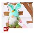 thumbnail image 3 of Qocolhg Baby Bunny Bedtime Stuffed Animal Plush Toy Holiday Easter Stuffer Gifts for Girls, Boys, Kids 6.7" (Green), 3 of 5