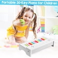 thumbnail image 3 of Piano Infantil de Madera con 30 Teclas y Altavoz Integrado, Ideal para Niños de 3 a 6 Años, Regalo Educativo con Teclas Blancas y de Colores (Sin Baterías, Pedido Mínimo: 10 Unidades), 3 of 7