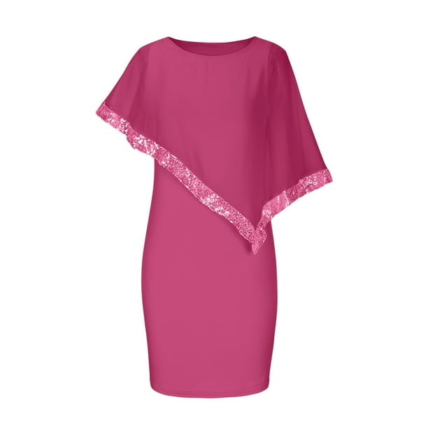 hot pink mother of the bride dress Sheath/Column V-Neck Tea-Length Mother of the Bride Dresses Hot Pink
