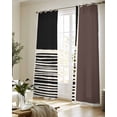 thumbnail image 5 of Brown Black Sheer Curtains 63 Inch Length 2 Panels Set for Living Room/Bedroom, Modern Abstract Art Farmhouse Striped Kitchen Curtains Grommet Semi-Sheer Curtains Drapes Window Treatments 42"x63"x2, 5 of 7