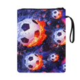 thumbnail image 2 of HELLHERO Paperback Book Cover Easy Carry Book Case Handle Carrying Book Case Zipper with Reusable 11.4 Inch X 8.66 Inch Fire Soccer, 2 of 7