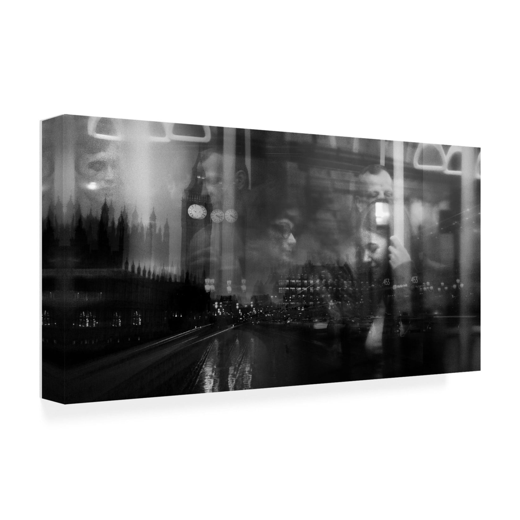 Canvas Wall Art - Carlo Tonti 'London Mood 2' Wall Art for Living Room, Bedroom, or Office Décor by Trademark Fine Art - 24 x 12 Inches