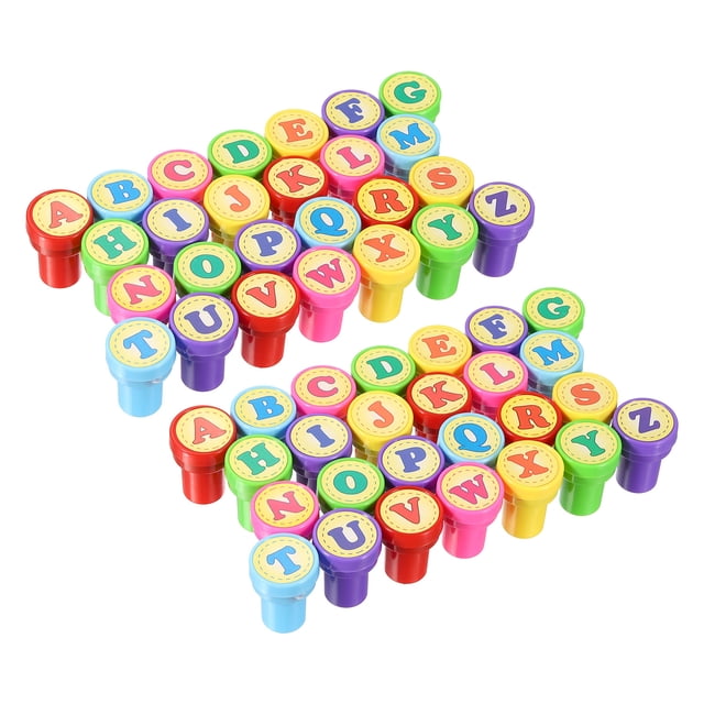 Unique Bargains 2 Set Letter Stamps Self Inking, Character a to Z Alphabet Teacher Stamp Initial Stamp Mini Ink Stamp