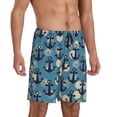 thumbnail image 2 of Gaeub Anchors Printed Men's Short Pajama Pants, Lightweight Lounge & Sleep Bottoms Keep You Cool - XX-Large, 2 of 9