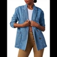 thumbnail image 1 of Chaqueta Vaquera con Bolsillo para Mujer, Estilo Vintage Y2K, con Solapa Holgada y Botonadura Sencilla, para Otoño e Invierno. Azul L, 1 of 9
