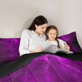 thumbnail image 4 of Feelyou Spooky Ghost Full Size Comforter Sets, Gothic Halloween Bedding Comforter Set, Magenta Purple, Black Reversible, 3 Pieces, 1 Comforter and 2 Pillowcases, 4 of 7