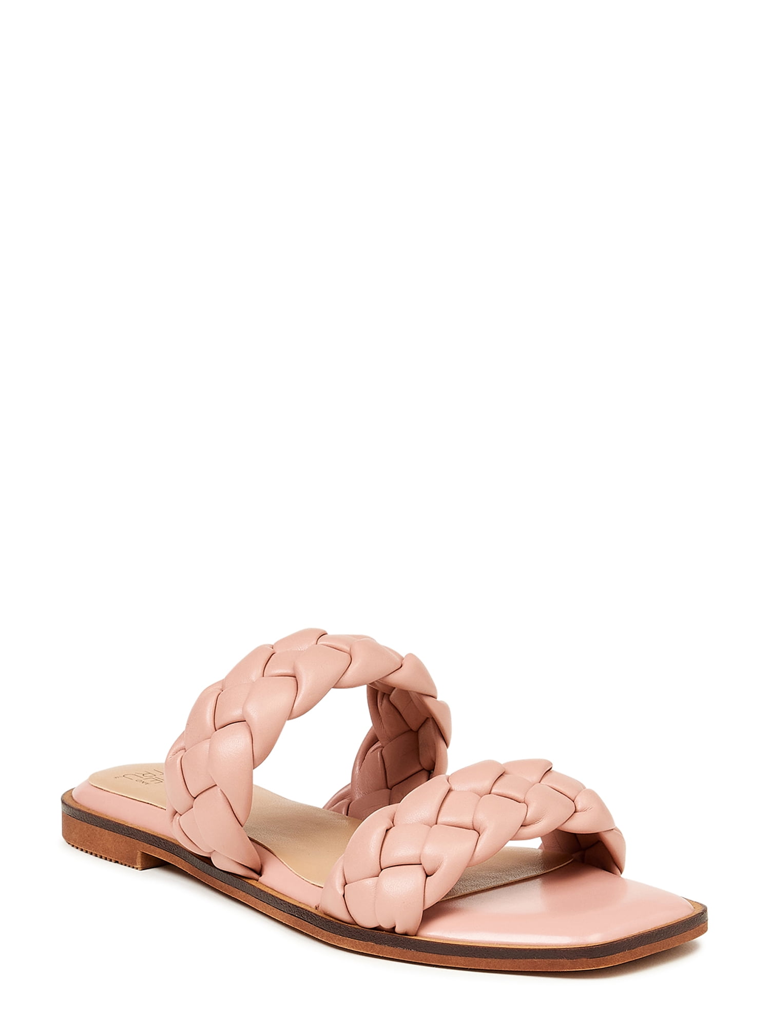 Time and Tru Women's Braided Two Band Sandals - Walmart.com