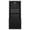 thumbnail image 5 of Harper & Bright Designs Tall Wood Bookshelf, Bookcases with Sliding Doors and Drawers, Storage Bookcase with LED Lighting and Open Shelves, Black, 5 of 14