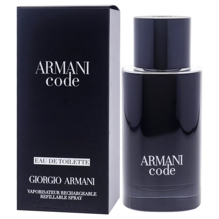 Giorgio Armani Armani Code EDT Spray, 2.5 oz, Refillable, Bergamot