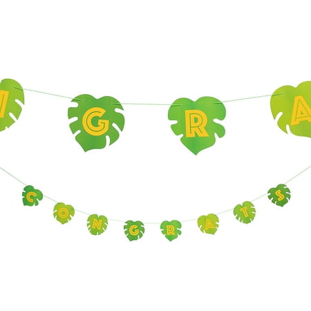Luau Congrats Palm Leaf Garland