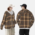 thumbnail image 4 of Gaeub khaki coffee plaid Men's and Women's UPF 50+ Long-Sleeved Sun Protection Clothing, Fishing Shirt Long Sleeve Zip-Small, 4 of 7