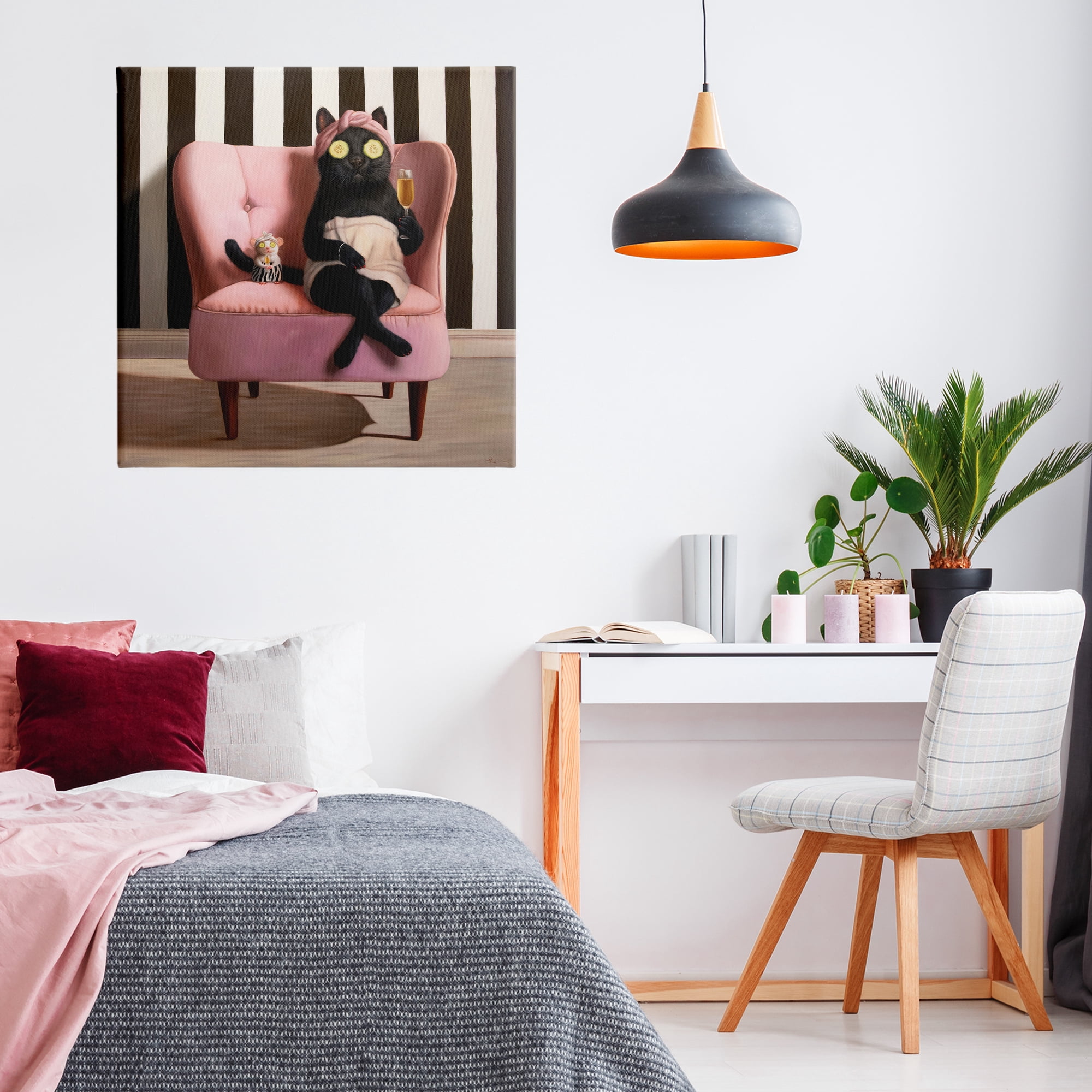 Stupell Industries Pamper Party Cat Canvas Wall Art, design by Lucia Heffernan
