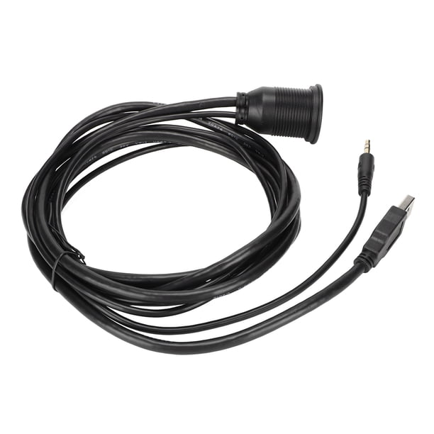 Cable empotrado para montaje en automóvil cable USB para montaje en tablero de 2 m con indicadores LED para automóvil