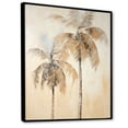 thumbnail image 2 of Designart "Vintage Tranquil Minimalist Tropical Palms III" Palms & Palm Trees Floater Framed Wall Art Living Room, 2 of 5