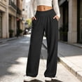 thumbnail image 4 of Otvok Women Soft Lounge Wear Pants, Flexible Ankle Drawstring Lightweight Loose Straight Wide Leg Sweatpants, 4 of 7