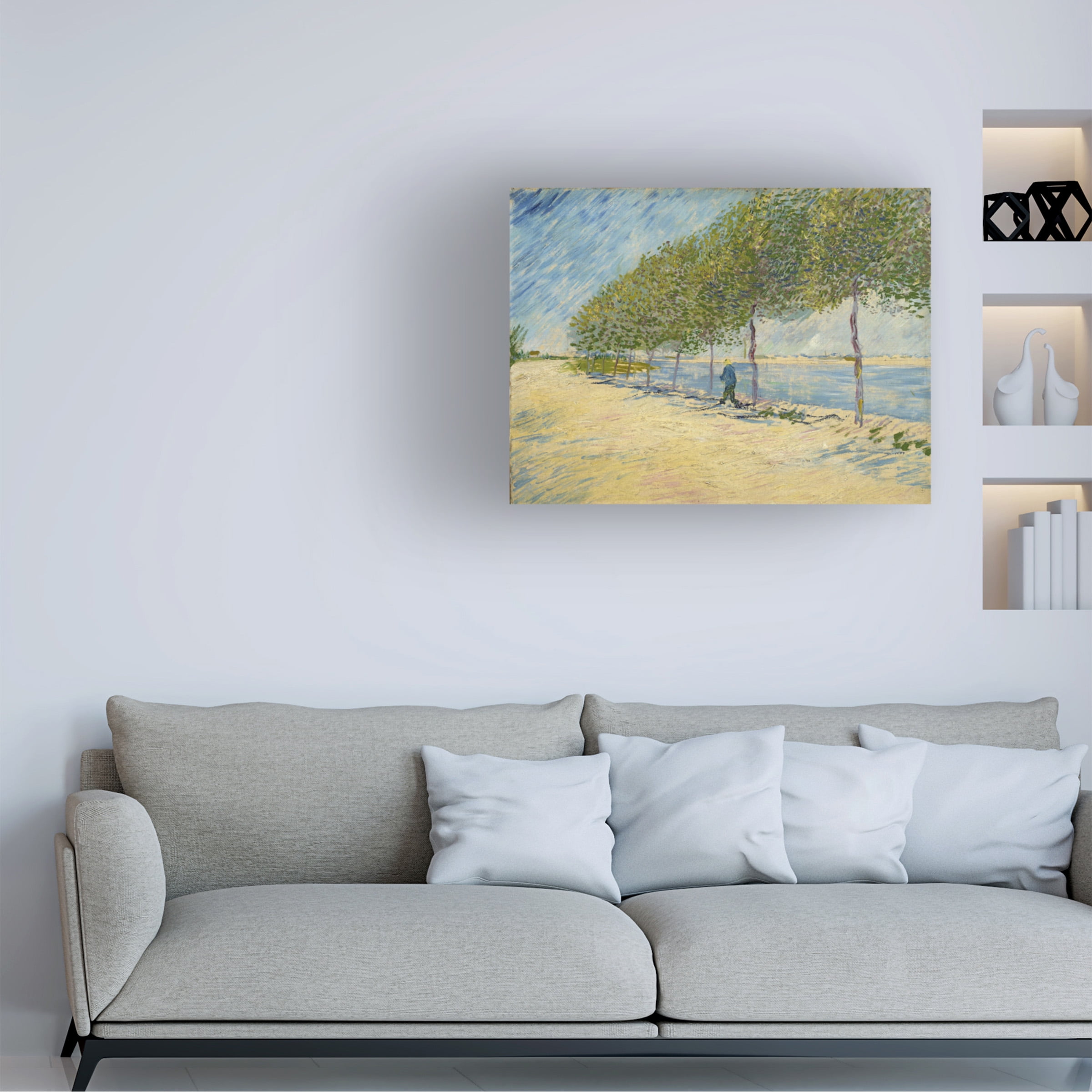 Van Gogh 'Along The Seine' Canvas Art